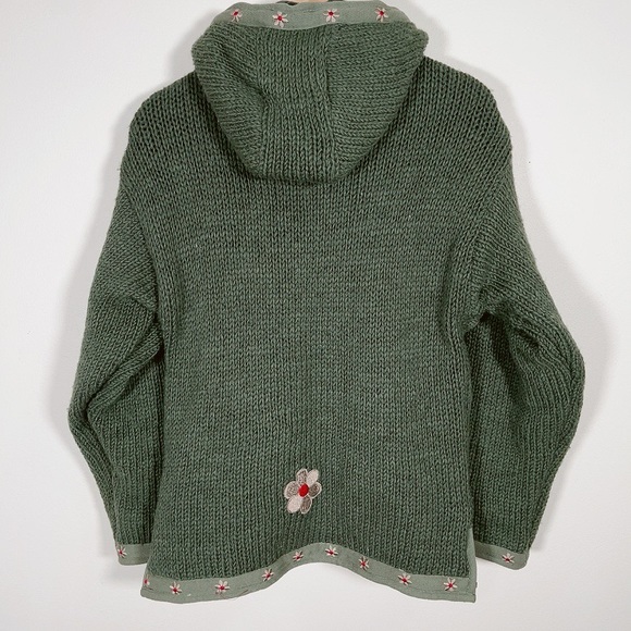 LAUNDROMAT | CHUNKY GREEN WOOL CARDIGAN - Picture 14 of 14